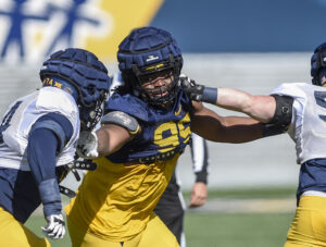 WVU's Neal Brown reflects further on Akheem Mesidor transfer, what lies ahead at nose tackle position